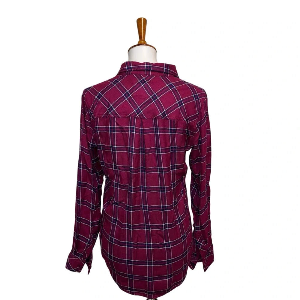 Rails Hunter Button-Up Shirt Merlot Navy White Plaid Size XS